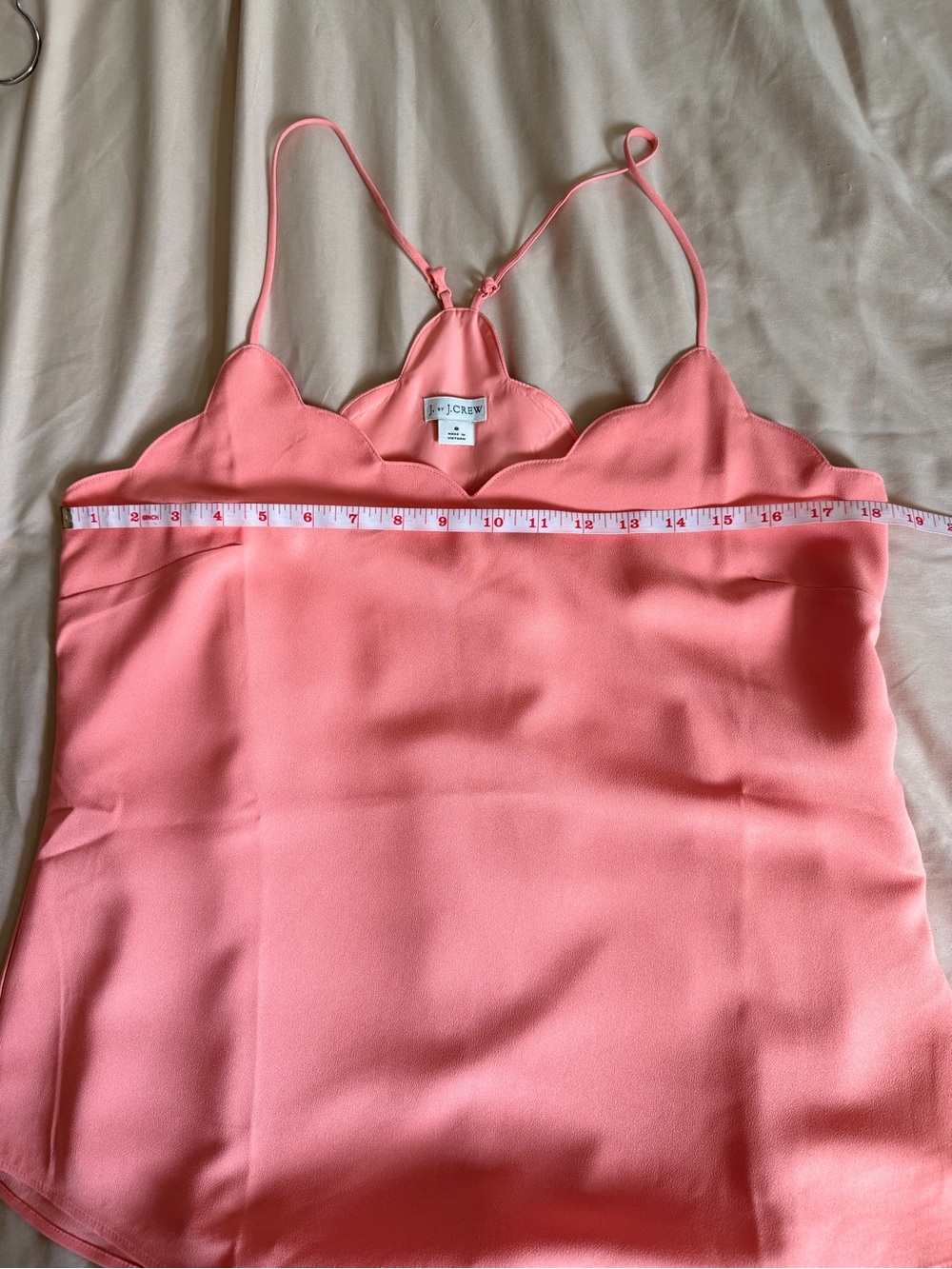 J. Crew Coral Pink Scallop-Edge Spaghetti Strap Camisole - Picture 5 of 8